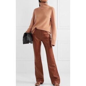 The Row Molina Turtleneck Sweater Tan Brown Camel Wool Cashmere